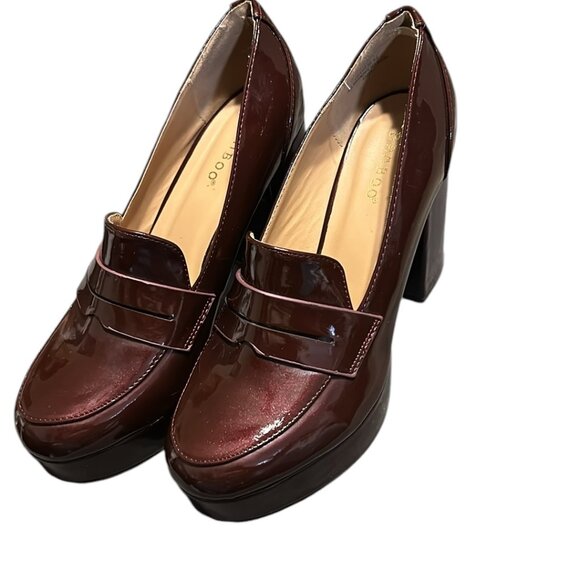 BANBOO BEAUTIFUL ELEGEANT WOMEN SHOES SIZE 8.5 COLOR BURGUNDY USED LIKE NEW - Picture 2 of 10
